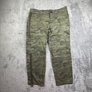 Sanctuary Cropped Camo Pants Womens 31 Army Style Mid Rise Stretch Cotton
